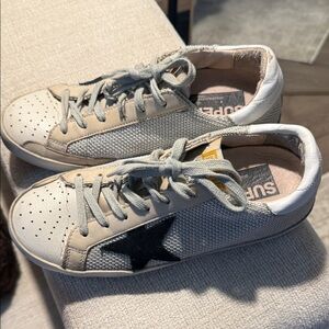 Golden Goose Gray and Black Sneakers